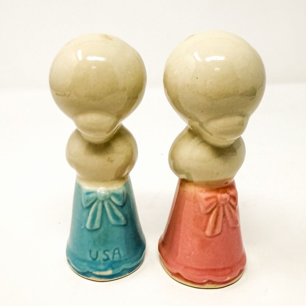 Vintage 1940s Shawnee Pottery Sock Darners Pair Pink Blue USA Original Labels - Picture 2 of 7